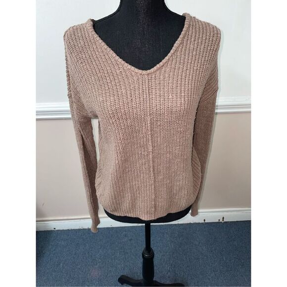 Hippie Rose Light Brown Button Up Sweater - Picture 1 of 6